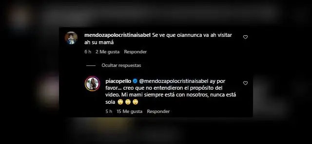  María Pía Copello responde en redes. Foto: Captura Instagram   