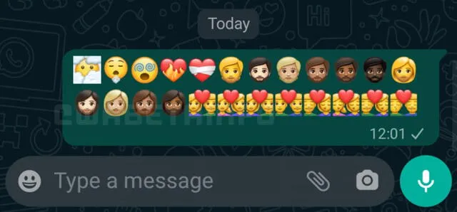 Los 24 emojis que añadió la beta de WhatsApp. Foto: Wabetainfo