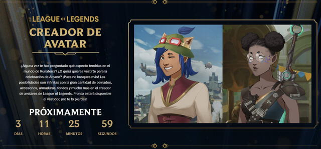El anuncio en la página oficial de League of Legends. Foto: Captura
