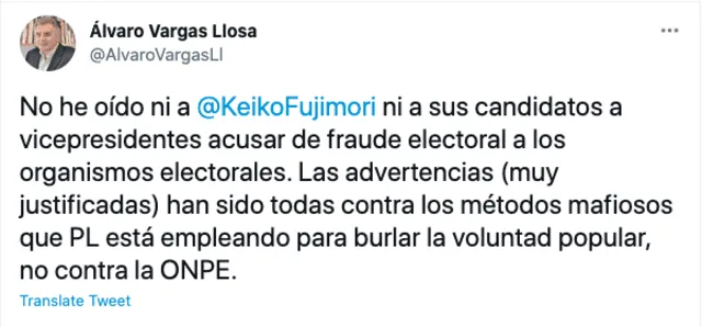 Twitter de Álvaro Vargas Llosa