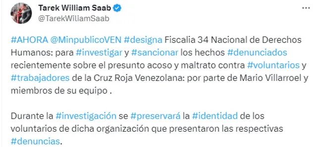 Cruz Roja de Venezuela: denuncian que Nicolás Maduro busca intervenir la organización | Venezuela | LRTMV | Mario Villarroel | Nicolás Maduro | Tarek William Saab