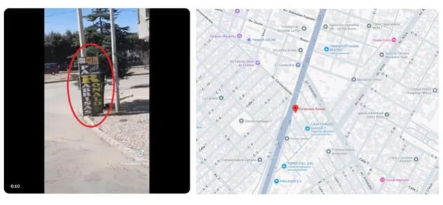 <em> Ubicación de "Parabrisas Ronald" en el mapa. Foto: captura de X / Google Maps</em>   