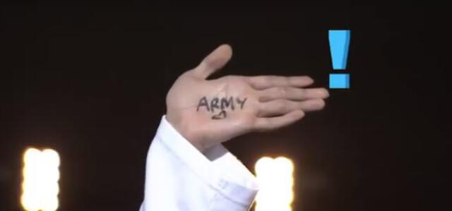Jin se escribió ARMY en la mano. Foto: captura Twitter