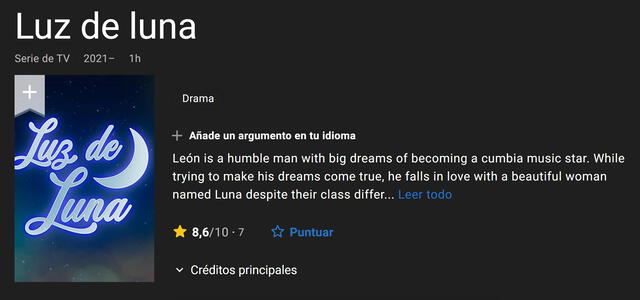 Luz de luna en IMDb