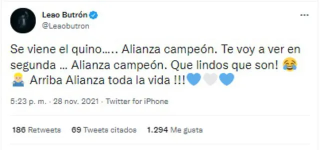 Butrón dejó el fútbol profesional luego de salir de Alianza Lima el 2020.