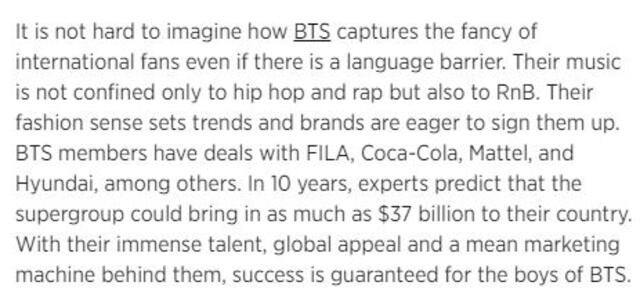 Extracto del artículo de BTS en International Business Times. Créditos: Captura de ibtimes.com/