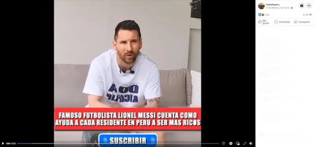  Bulo sobre Messi. Fuente: captura de Facebook   
