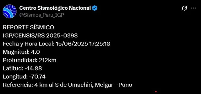 Sismo en Puno Sismo en Puno