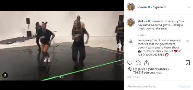 Publicación de Shakira en Instagram