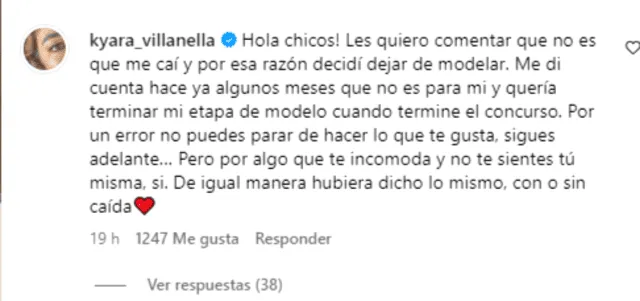  Kyara Villanella sostuvo que no se sentía cómoda con su carrera de modelo. Foto: Instagram/Kyara Villanella   