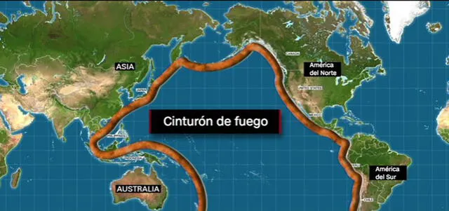 Esta es la ubicación del Cinturón de Fuego del Pacífico. Foto: Gobierno de México   