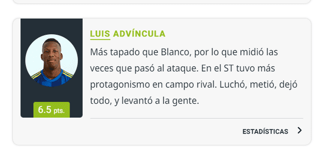  Comentarios de Olé sobre Luis Advíncula. Foto: captura de Olé   