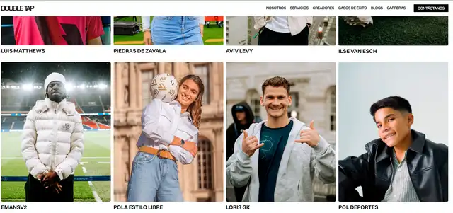  Pol Deportes figura como uno de los creadores de contenidos de la agencia Double Tap. Foto: Web/Double Tap   