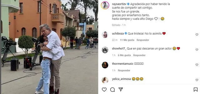 Elenco de “De vuelta al barrio” se despide del actor con emotivos mensajes. Foto: captura/Instagram Raysa Ortiz