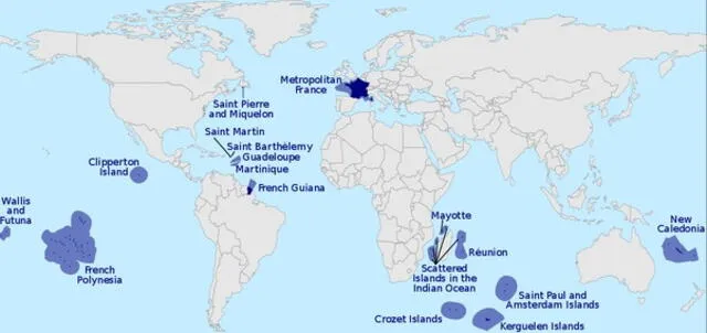  Francia tiene 3 territorios en diferentes continentes. Foto: Quora<br>    