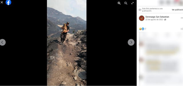  Foto 5 es de 2022 y está vinculada a un incendio en Cusco, Perú. Foto: captura en Facebook / Serenazgo San Sebastián.    