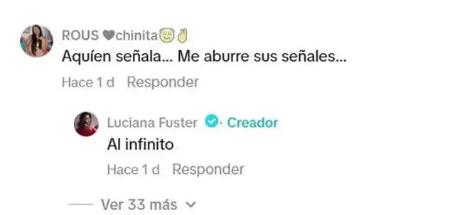 Luciana Fuster respondiendola a usuaria. Foto: TikTok. Luciana Fuster respondiendola a usuaria. Foto: TikTok.