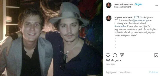 Mario Moreno del Moral y Johnny Depp - Crédito: @soymariomoreno