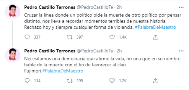 Publicaciones de Pedro Castillo.