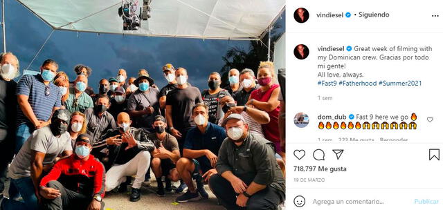 Luis Abinader anunció la firma de un proyecto con el actor Vin Diesel, para la construcción de un estudio de cine. Foto: Vin Diesel Instagram