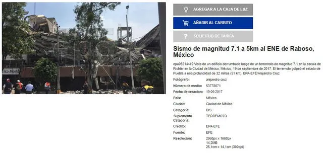 Imagen de escombros, un efecto de otro terremoto del año 2017 en México. Foto: captura en web de EPA.