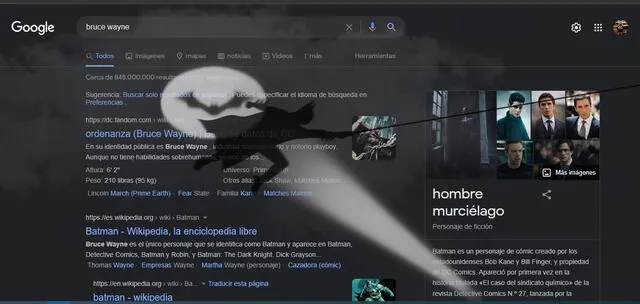 Finalmente verá a Batman volar por tu monitor. Foto: Captura de pantalla Google.