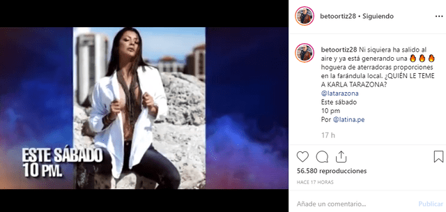 Beto Ortiz anunció a través de Instagram la participación de Karla Tarazona en "El valor de la verdad".
