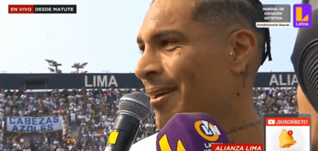  Paolo Guerrero tuvo su primer entrenamiento en el estadio Alejandro Villanueva. Foto: captura de pantalla de Latina   