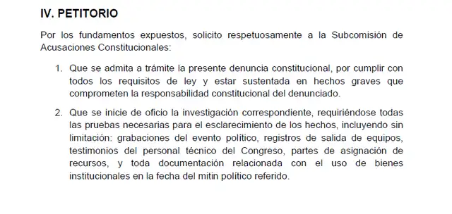 Edwin Martínez pide que se admite a trámite la denuncia constitucional contra Rospigliosi. Foto: Congreso   