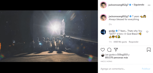 GOT7, aniversario, Jackson, Instagram