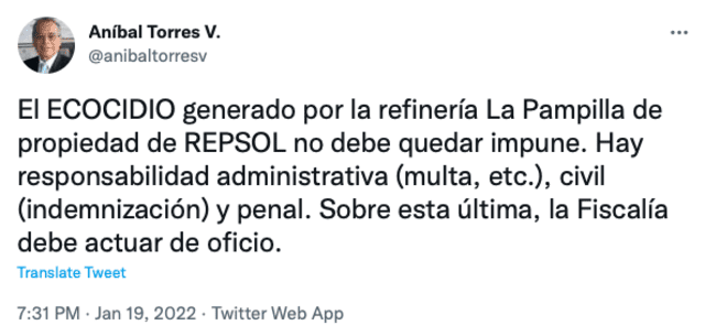 Twitter de Aníbal Torres