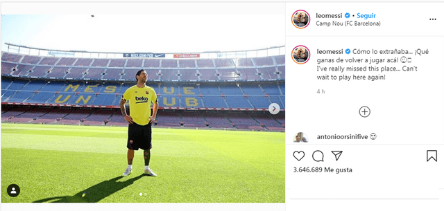 Mensaje de Lionel Messi. | Foto: Instagram de Lionel Messi