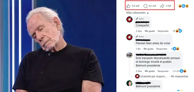 Interacción del post viral en redes sociales. Foto: Facebook  