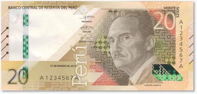 Anverso del nuevo billete de S/ 20. Foto: BCRP