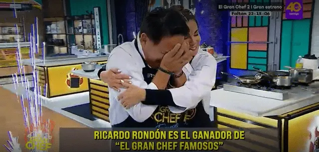 Rondón llora tras ganar "El gran chef: famosos". Foto: captura/Latina   