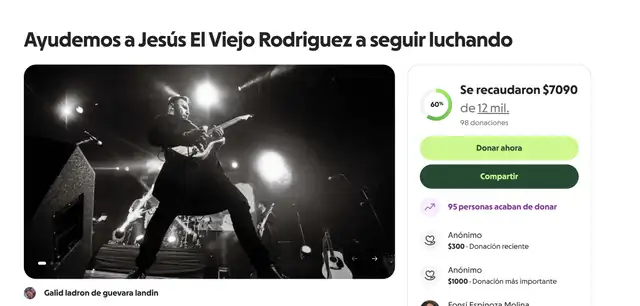 Campaña de recaudación a favor de 'El Viejo' Rodríguez Campaña de recaudación a favor de 'El Viejo' Rodríguez