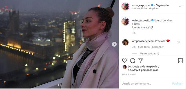 La publicación de Ester Expósito en Instagram con imágenes de un viaje que realizó a Londres.