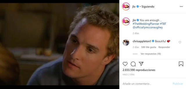 La emocionante escena fue compartida por Jennifer Lopez en su cuenta de Instagram.