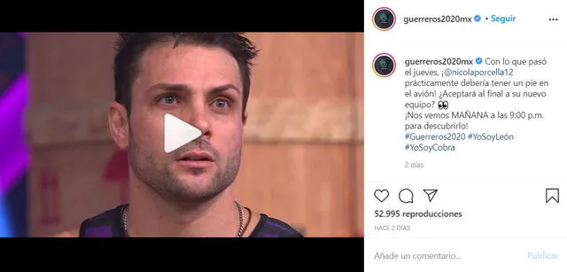 Guerreros 2020 advierte a Nicola Porcella