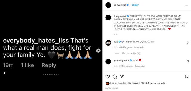 Kanye West anima a sus seguidores a acosar verbalmente a Pete Davidson. Foto: Instagram Kanye West