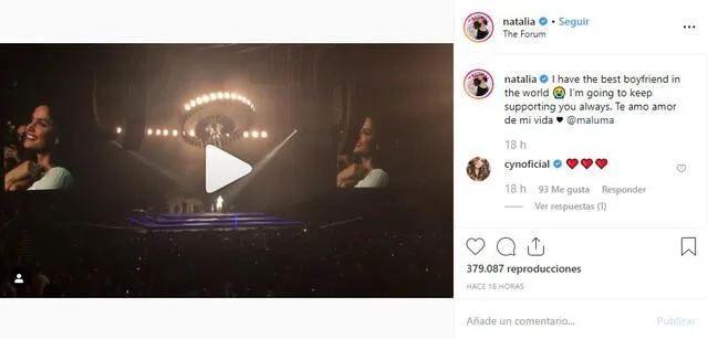 Maluma sorprende a su novia Natalia Barulich en su concierto
