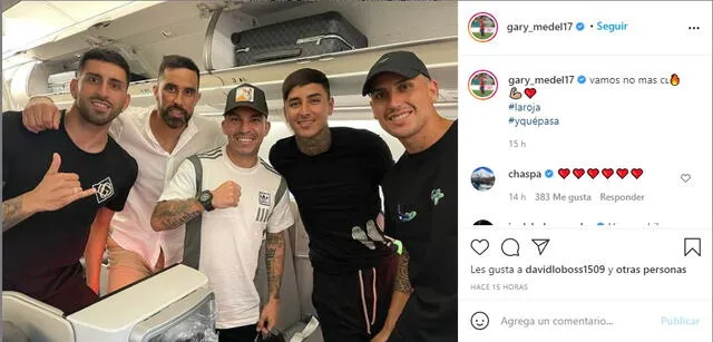 Los jugadores de la selección chilena habían anunciado que no acatarían orden de no viajar. Foto: Instagram/Gary Medel