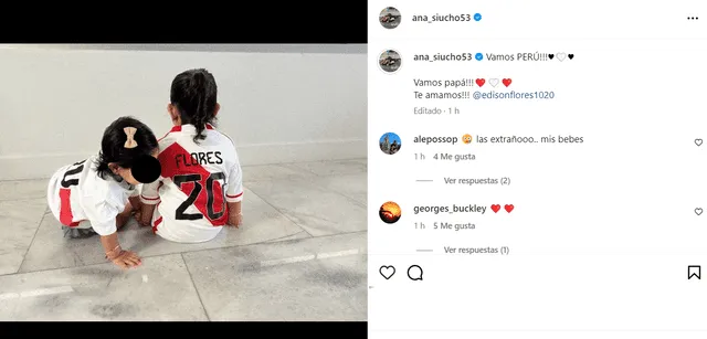  Ana Siucho le dedica tierno mensaje a Edison Flores.   