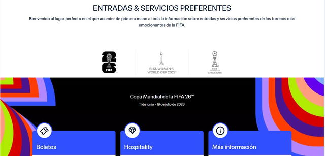 Venta de entradas y boletos para el Mundial 2026. Fuente: FIFA Venta de entradas y boletos para el Mundial 2026. Fuente: FIFA