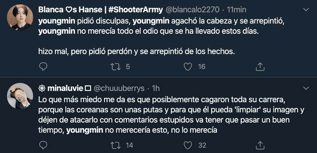 Reacciones a la salida de Youngmin de AB6IX.