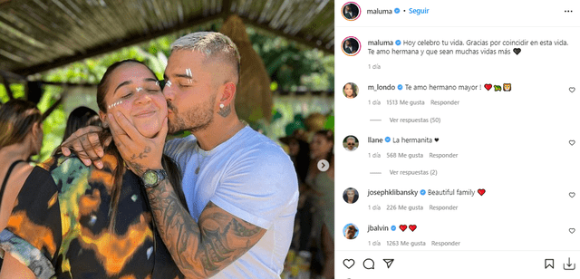 Maluma festejó cumpleaños de su hermana, Manuela. Foto: Maluma/Instagram.