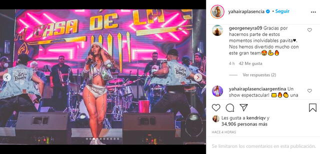 Yahaira Plasencia agradeció a sus fans por conectarse al concierto virtual de La casa de la salsa. Foto: Yahaira Plasencia Instagram