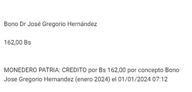 Revisa cuándo comenzó a pagarse el Bono José Gregorio Hernández en enero de 2024. Foto: Canal Patria Digital   
