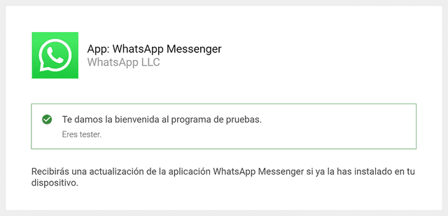 Programa beta de WhatsApp para dispositivos Android. Foto: La República