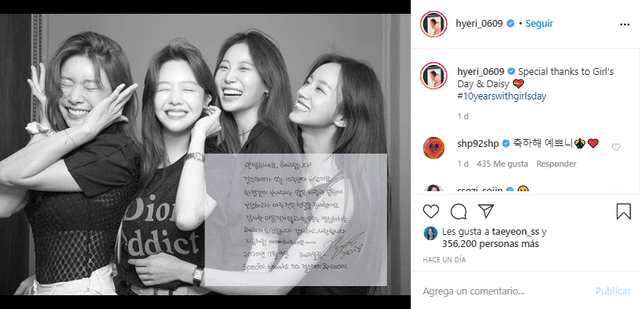 Girl's Day, Hyeri, Instagram